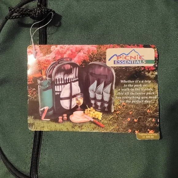 Picnic Essentials Backpack Wine Picnic for 4, Insulated Pocket Bottle Carrier - Picture 9 of 11